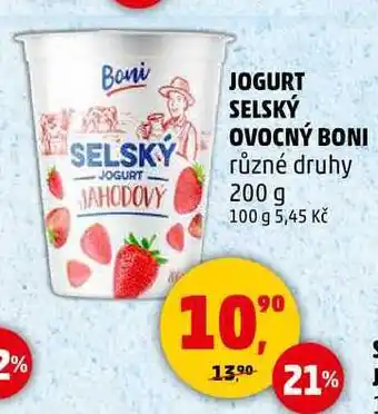 Penny Market JOGURT JAHODOVÝ OVOCNÝ BONI různé druhy, 200 g nabídka