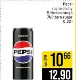 Jip Pepsi Mirinda orange 7UP zero sugar nabídka