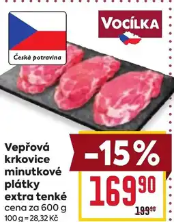 Billa Vepřová krkovice minutkové plátky extra tenké nabídka