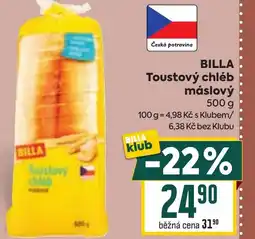 Billa BILLA Toustový chléb máslový nabídka