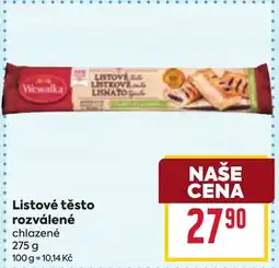 Billa Listové těsto rozválené chlazené nabídka
