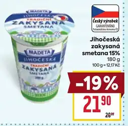 Billa Jihočeská zakysaná smetana 15% nabídka