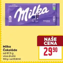 Billa Milka Čokoláda nabídka