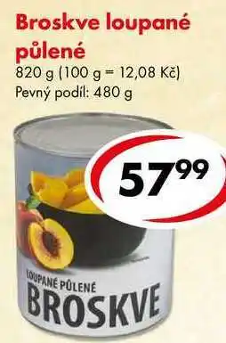 CBA Broskve loupané půlené, 820 g nabídka