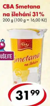 CBA CBA Smetana na šlehání 31%, 200 g nabídka