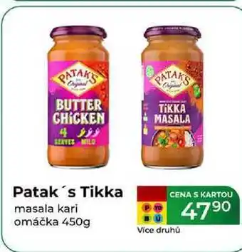 Tamda Foods Patak's Tikka masala kari omáčka 450g nabídka