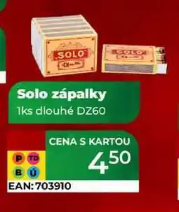 Tamda Foods Solo zápalky 1ks dlouhé DZ60 nabídka