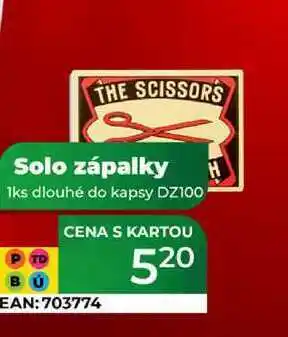 Tamda Foods Solo zápalky 1ks dlouhé do kapsy DZ100 nabídka