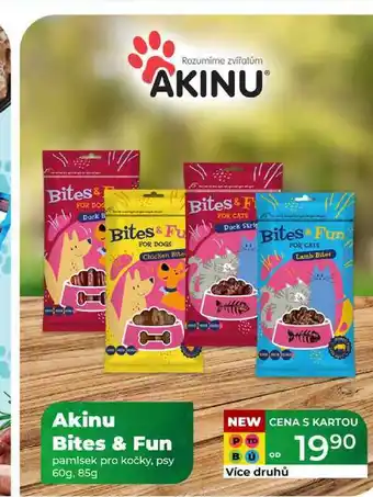 Tamda Foods Akinu Bites & Fun pamlsek pro kočky, psy 60g, 85g nabídka