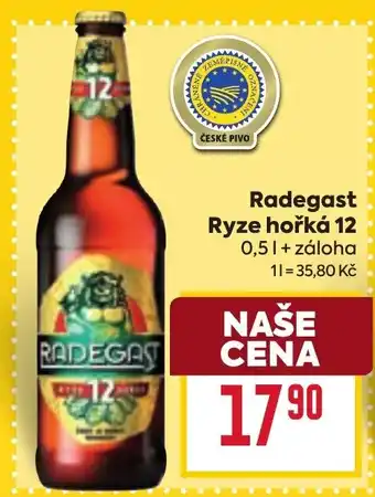 Billa Radegast Ryze hořká 12 nabídka