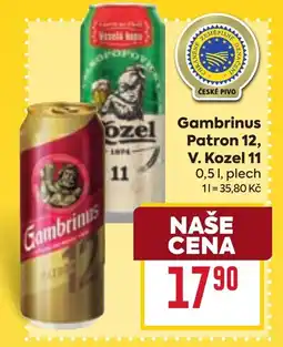 Billa Gambrinus Patron 12, V. Kozel 11 nabídka