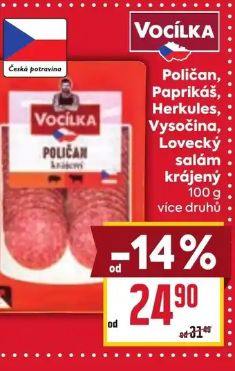 Billa Poličan, Paprikáš, Herkules, Vysočina, Lovecký salám krájený nabídka