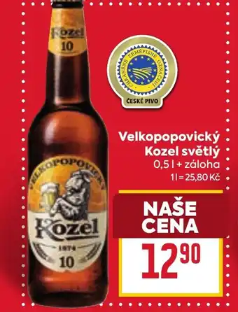 Billa Velkopopovický Kozel světlý nabídka