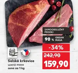 Kaufland Selská krkovice uzené maso nabídka