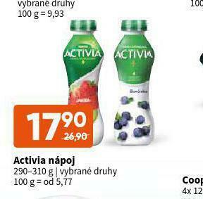 Terno Activia nápoj nabídka
