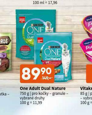 Terno Purina one adult dual nature granule pro kočky nabídka