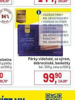 Makro Párky vídeňské se sýrem nabídka
