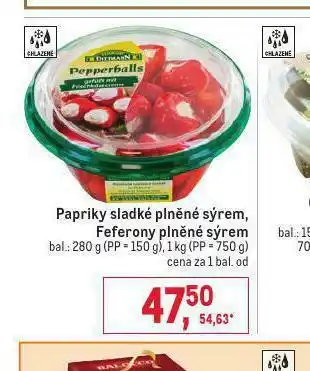 Makro Feferony plněné sýrem nabídka