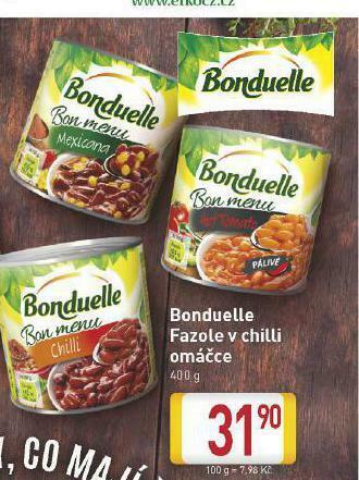 Billa Bonduelle fazole v chilli omáčce nabídka
