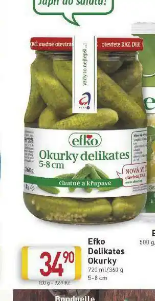 Billa Efko delikates okurky nabídka