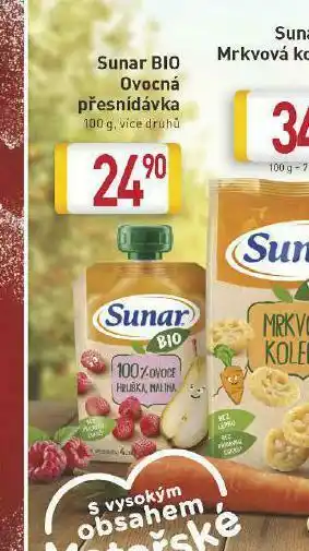 Billa Sunra bio ovocná přesnídávka nabídka