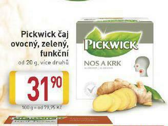 Billa Pickwick čaj ovocný, zelený, funkční nabídka