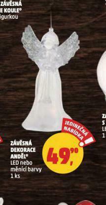 Penny Market Závěsná dekorace anděl nabídka