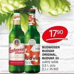 Flop Budweiser Budvar Original, Budvar 33 nabídka