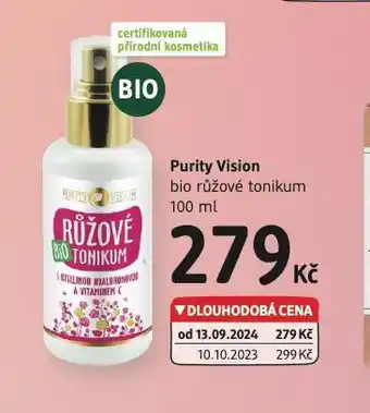 dm drogerie Purity vision bio růžové tonikum nabídka