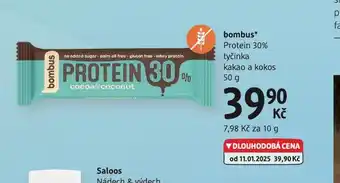 dm drogerie Bombus protein 30% tyčinka nabídka