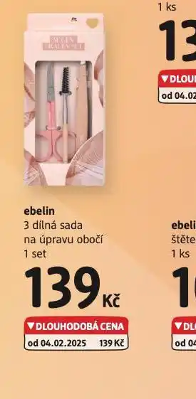 dm drogerie Ebelin 3 dílná sada na úpravu obočí nabídka