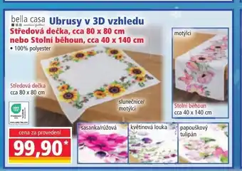 Norma bella casa Ubrusy v 3D vzhledu nabídka