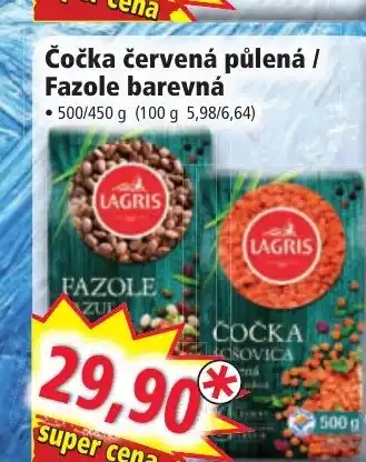 Norma Čočka červená půlená / Fazole barevná nabídka