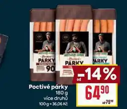 Billa Poctivé párky 180 g nabídka