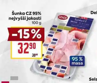 Billa Šunka CZ 95% nejvyšší jakosti 100g nabídka