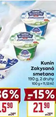 Billa Kunín Zakysaná smetana 190 g nabídka