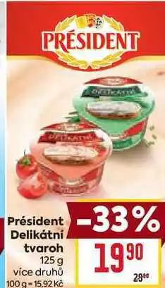 Billa Président Delikátní tvaroh 125 g nabídka