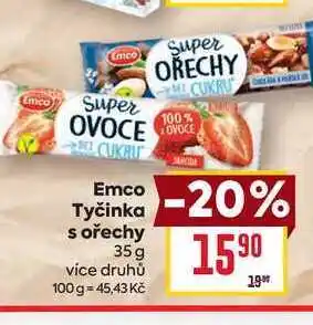 Billa Emco Tyčinka s ořechy 35 g nabídka