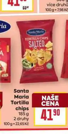 Billa Santa Maria Tortilla chips 185 g nabídka