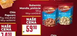 Billa Bohemia Mandle, pistácie 125g nabídka