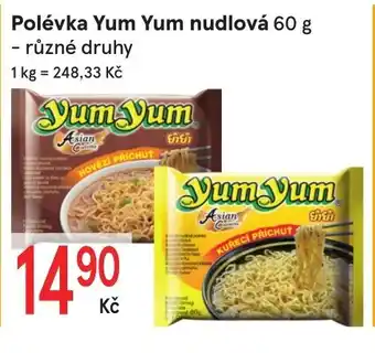 Žabka Polévka yum yum nudlová nabídka