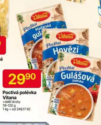 Hruška Vitana Poctivá polévka, vybrané druhy 120g nabídka