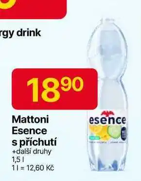 Hruška Mattoni Esence s příchutí +další druhy 1,5l nabídka