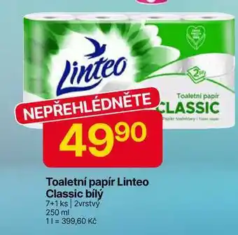 Hruška Linteo Classic bílý 7+1 ks 2vrstvý toaletní papír nabídka