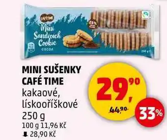 Penny Market MINI SUŠENKY CAFÉ TIME kakaové, lískooříškové, 250 g nabídka