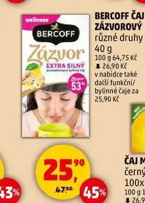 Penny Market BERCOFF ČAJ ZÁZVOROVÝ různé druhy, 40 g nabídka