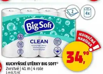 Penny Market KUCHYŇSKÉ UTĚRKY BIG SOFT 2vrstvé 41 m, 4 role nabídka