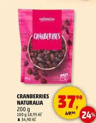 Penny Market CRANBERRIES NATURALIA, 200 g nabídka