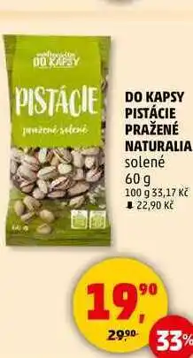 Penny Market DO KAPSY PISTACIE PRAŽENÉ NATURALIA solené, 60 g nabídka