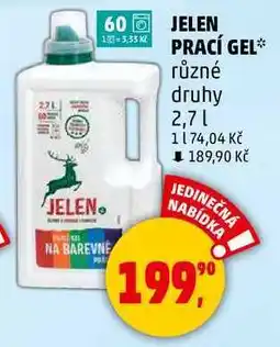 Penny Market JELEN prací gel různé druhy, 2,7 l nabídka